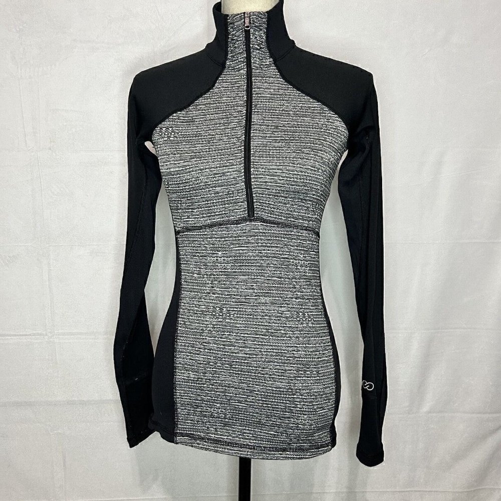 Calia Carrie Underwood Womens 1/2 Zip Athletic Pullover Top Gray Black Size XS